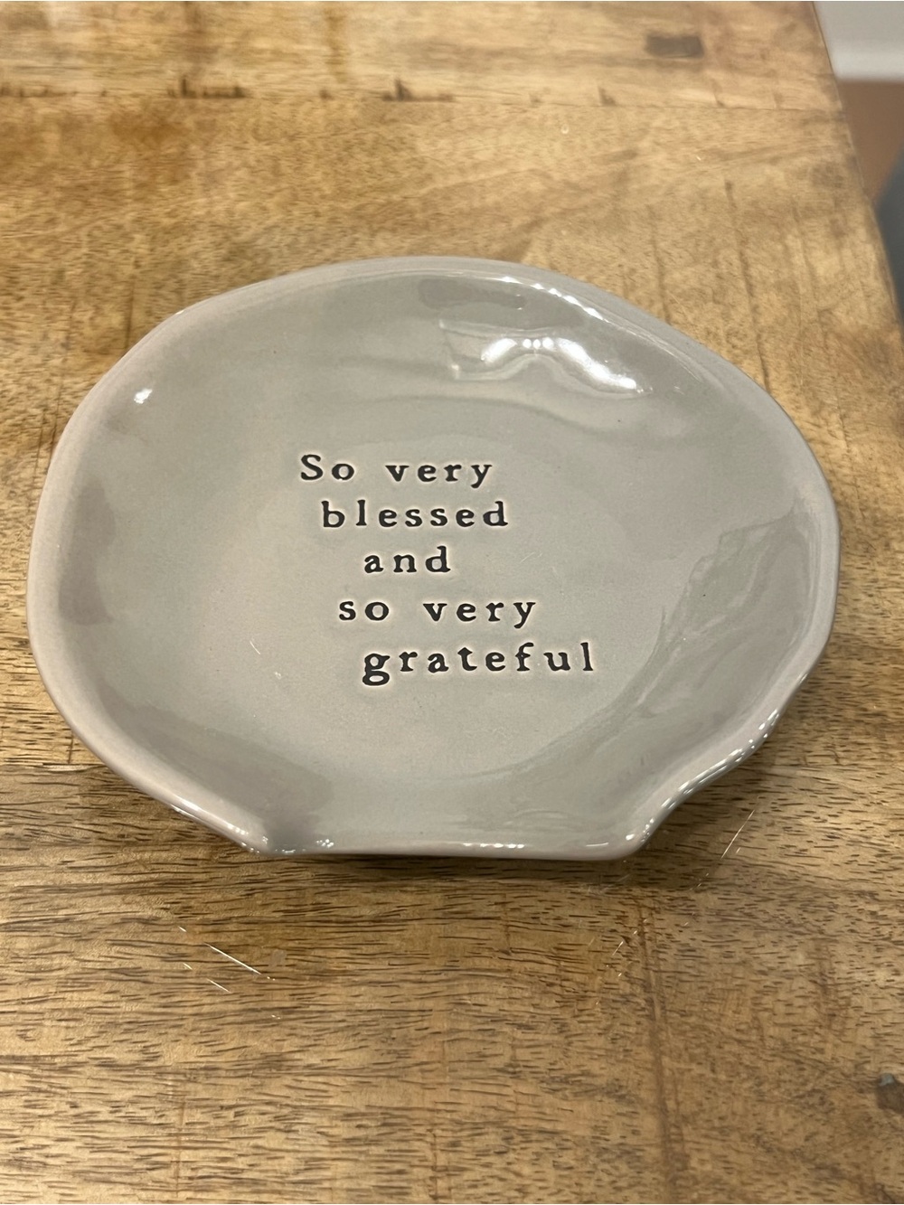 So Very Blessed Ceramic spoon rest- Gray